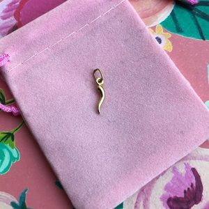 14k Yellow Gold Mini Italian Horn Corno Charm
